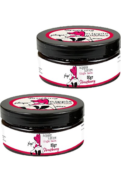 Nipple Nibblers Tingle Strawberry 2 парчиња балсам за стимулација на брадавици со вкус на јагода 50ML - Гради со јагода