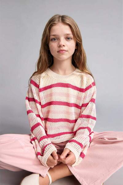 Памучен Regular Fit џемпер со долги ракави за девојчиња I1453A826AU