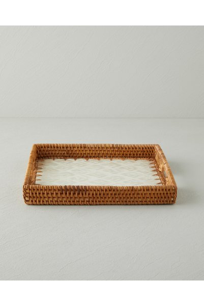 Celestine Rattan Tray 30X30 cm Brown