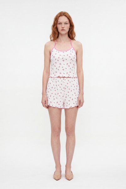 Pegasus Floral Pattern Strap Shorts Set
