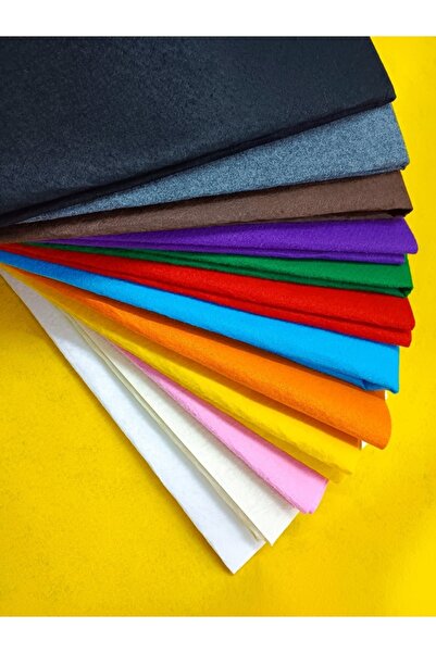 50cm X 50cm шарени филц ткаенини, 12 парчиња основни бои 1.2 mm филц за ракотворби
