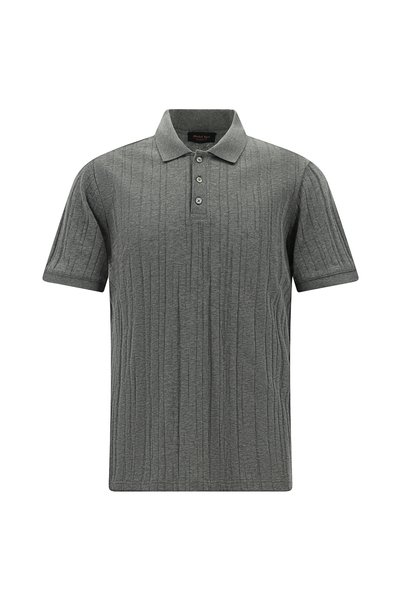 Slim Fit Slim Fit Mercerized Cotton Patterned Polo Neck T-Shirt