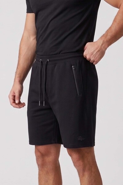 Combed Cotton Men's Cotton Shorts 26705 Black