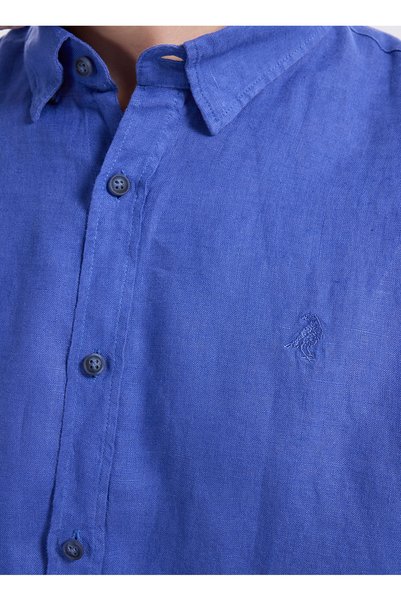 Blue Men's Buttoned Regular Fit Shirt Gu26Mss02213
