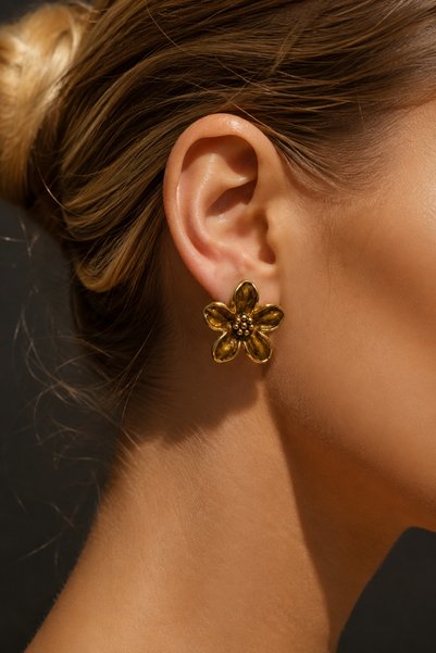 Amélie Summer Luxury Women's Steel Flower Stud Earrings