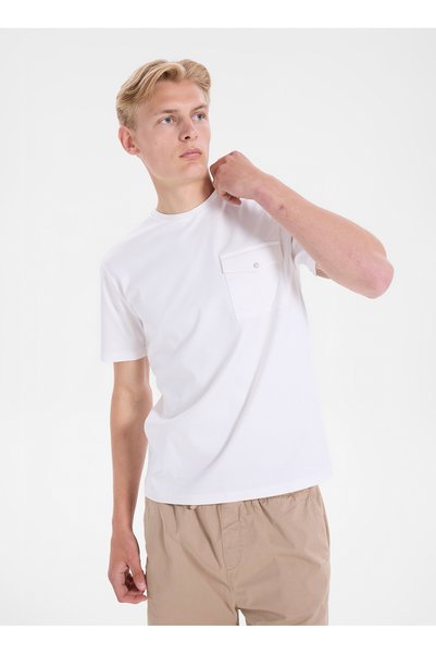 White Men's Regular Fit T-Shirt Gu26Mss03020