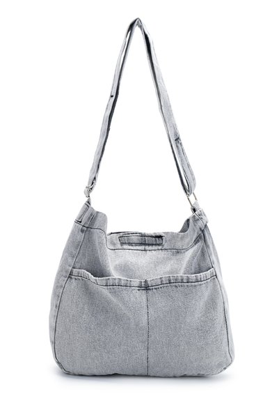 Double Pocket Denim Women's Crossbody Bag Allison Gray