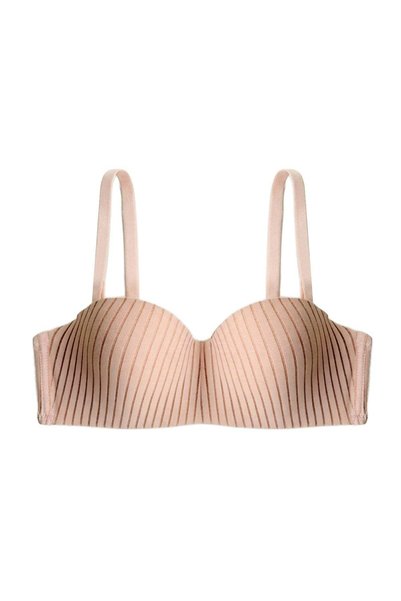 Seamless Bra - Striva |   Ten Micro Line Patterned Underwire Gathering Women's Bra