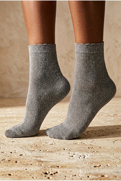 Women's Shine Socks Silver