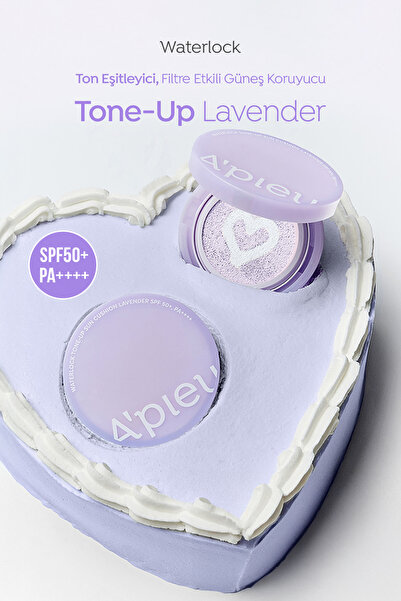 Хидратантна крема за сончање за изедначување на тенот APIEU Waterlock Tone Up Sun Cushion Lavender SPF50+PA++++