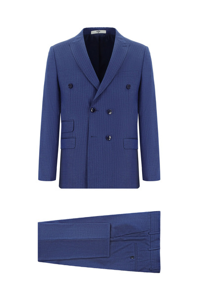 6 Drop Regular Fit Standard Cut Striped Double Breasted Suit