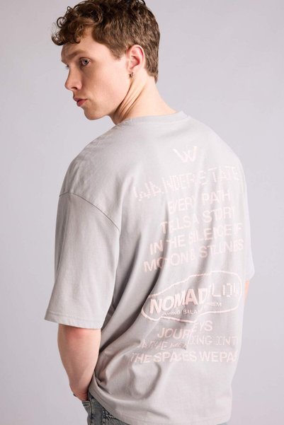 100% Cotton Boxy Fit Back Print T-Shirt G4846Ax26Sm