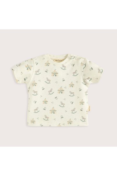 Cute Circus Printed T-Shirt Ecru