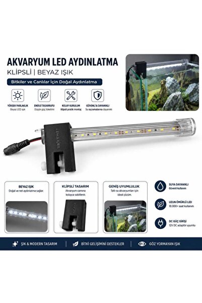 LED осветлување за аквариум со штипка