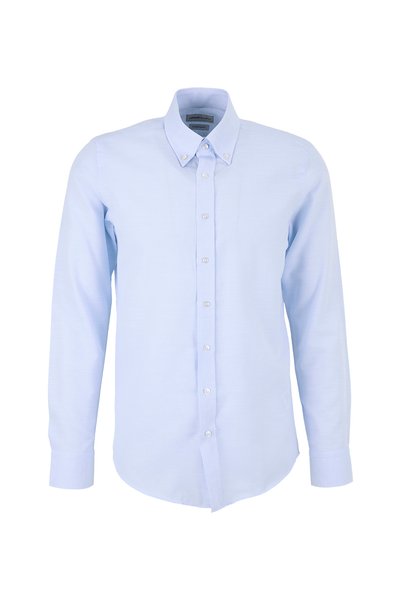 Blue Men's Button-Down Tailored Fit Shirt