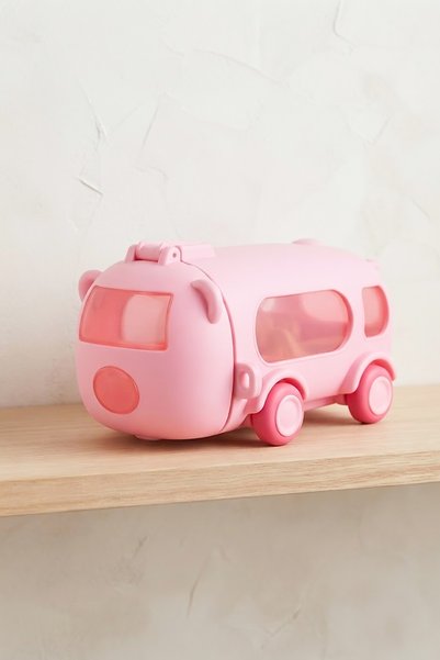 Bus-Shaped Hanging Water Bottle with Straw, Leak-Proof, 500ml