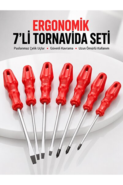 Сет од 7 шрафцигери со рамна и крстата глава за повеќенаменска употреба