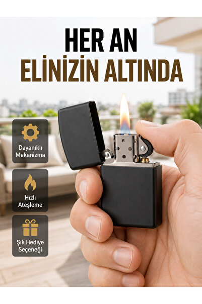 Метален дизајн на запалка со мат површина и ергономска карактеристика за држење