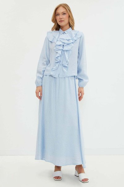 Fullamodest 2-Piece Set with Ruffled Skirt