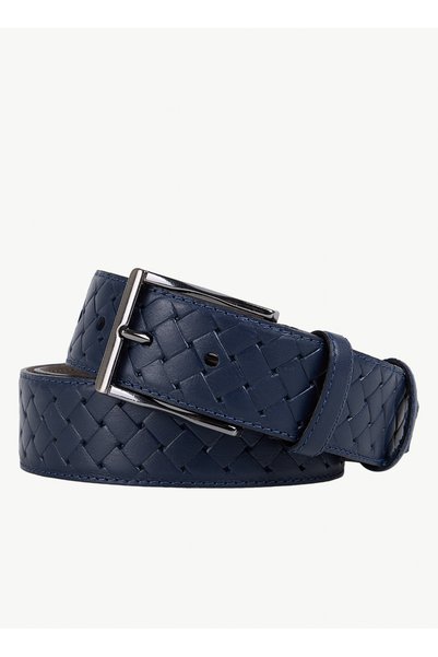 Navy Blue Men's Belt Fbk 022 4cm Kls Laci