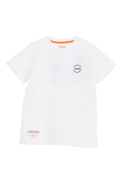 White Boy's Printed T-Shirt J6Sb-Tst7696
