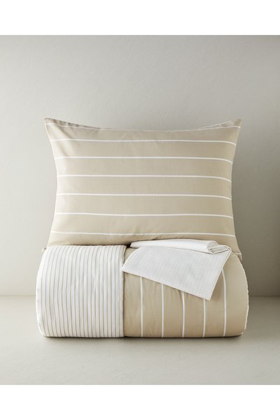 Timeless Line Easy-Iron Single Duvet Cover Set with Sheets 160X220 cm Beige