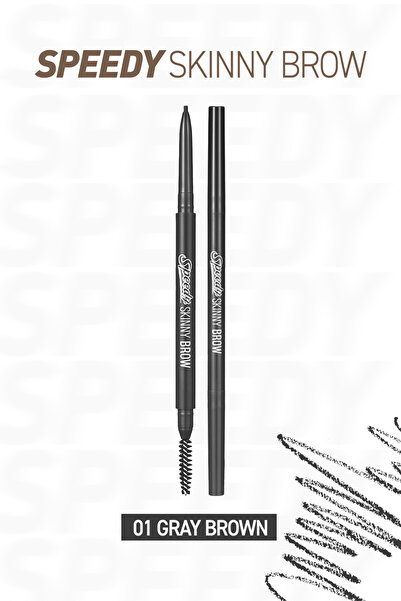 Молив за веѓи со ултра тенок врв за природен изглед PERIPERA Speedy Skinny Brow (1 сиво-кафеава)