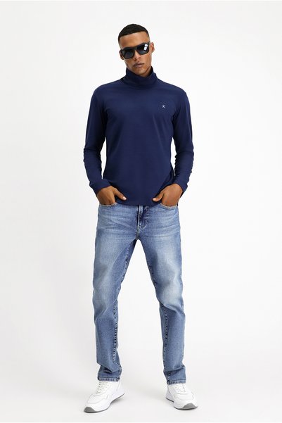 Turtleneck Slim Fit Slim Fit Cotton Sweatshirt