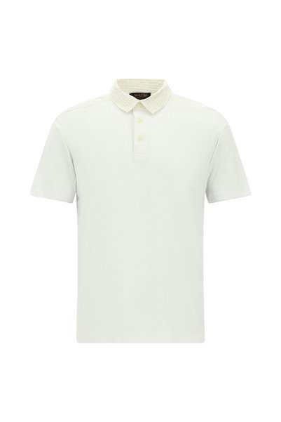 Regular Fit Cotton Linen Polo Collar T-Shirt