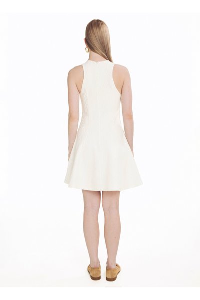 White Women's A-Line Dress TBWRDR2066