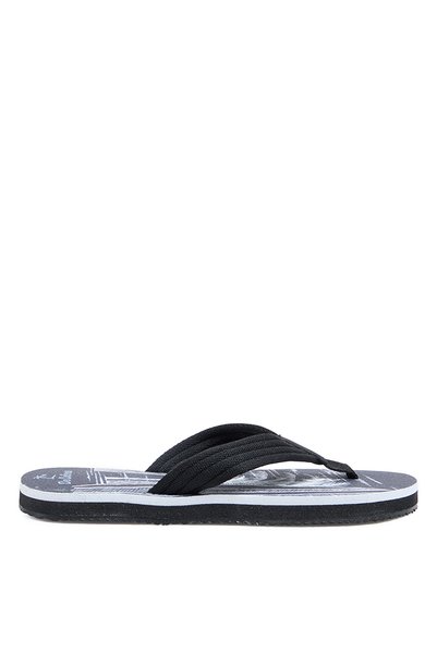 Black Men's Beach Slippers Satre