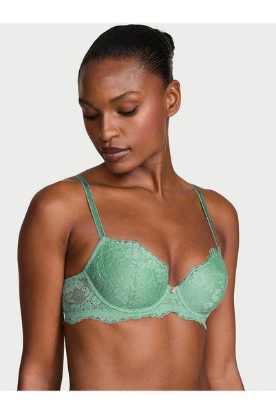 Lacy Lightly Padded Classic Push-Up Demi Bra