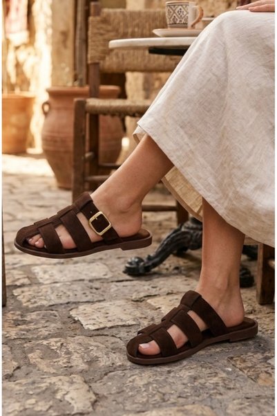 Assos Suede Closed Women's Slippers Comfortable Sole Outdoor & Indoor Slippers