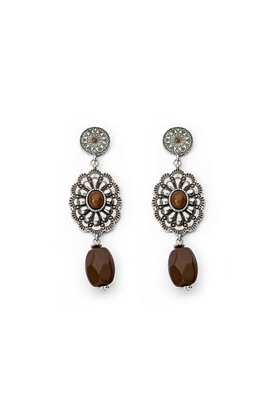 Contrast Beaded Hanging Earrings