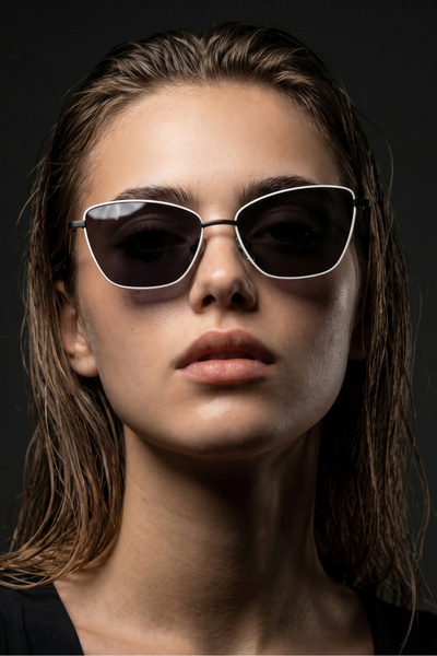 Sumru Black White Black Sunglasses