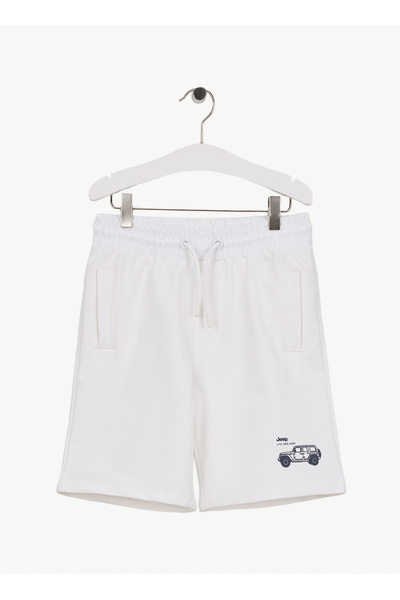 Elastic Waist Relaxed Ecru Boys' Shorts J6Sb-Sht7698