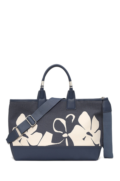 Women's Blue Long Strap Printed Shoulder Bag 26Sbd253226