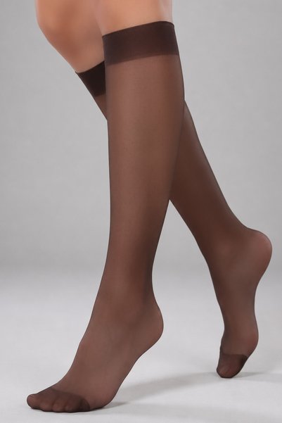 Plum Colored Below the Knee Shiny Toe 3-Piece Comfortable Elastic Socks
