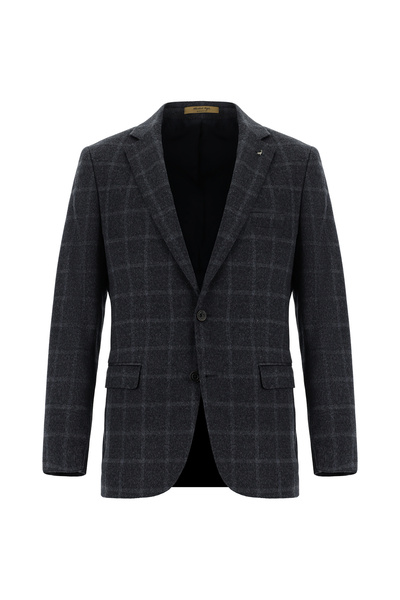 4 Drop Relaxed Fit Plaid Cashmere Jacket