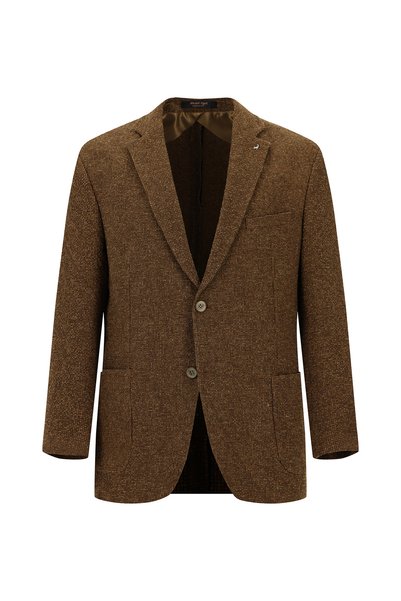 4 Drop Relaxed Fit Comfortable Cut Patterned Gofre Linen Pack Jacket