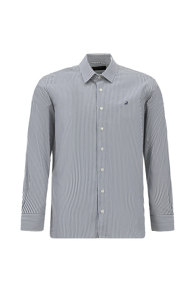 Long Sleeve Slim Fit Slim Fit Classic Striped Cotton Shirt