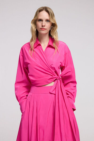 Mert Aslan Tied Taffeta Blouse