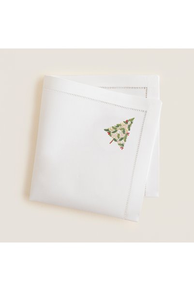 Christmas Tree Napkin 40X40 cm White