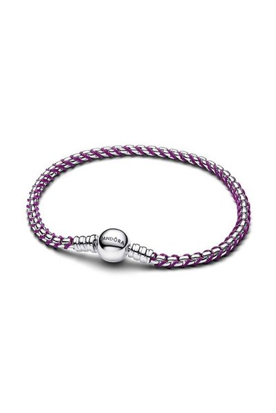Purple Cord Boxed Chain Bracelet