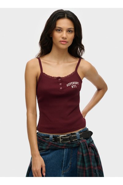 Burgundy Women's Logo Printed Tank Top W6012154A