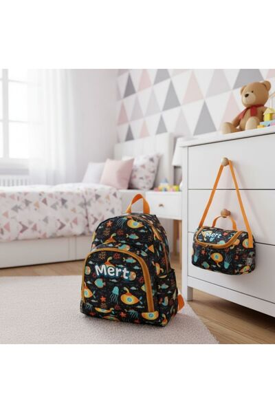 HeviKids персонализиран сет од 2 детски торби со име - подморница