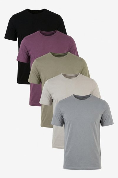 Cotton Regular Fit Crew Neck 5'Li Package t Shirt Men t Shirt 59020204S5