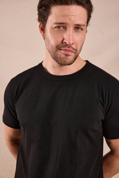 Men's Black Regular Fit Comfortable Basic T-Shirt