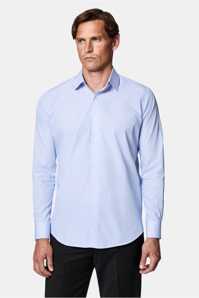 Long Sleeve Slim Fit Classic Italian Striped 100% Cotton Shirt