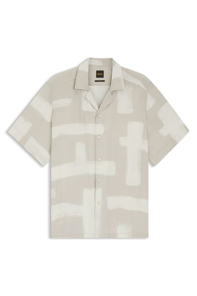 Beige Men's Regular Fit Brush Patterned Shirt Rayer_M_50560372